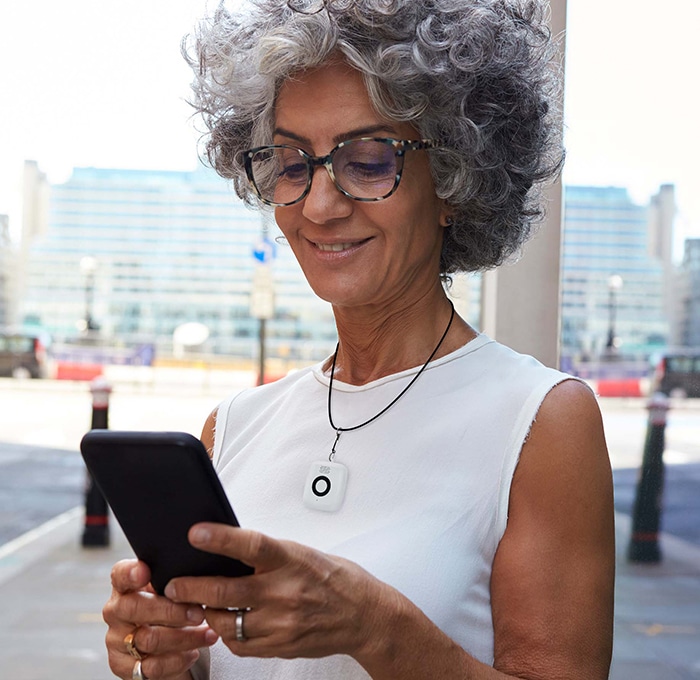 Woman on Phone Wearing On the Go Mini